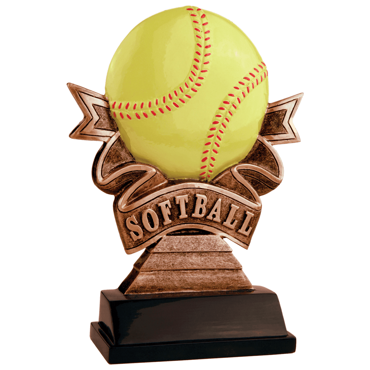 Softball Ribbon award trophy - 7 inches