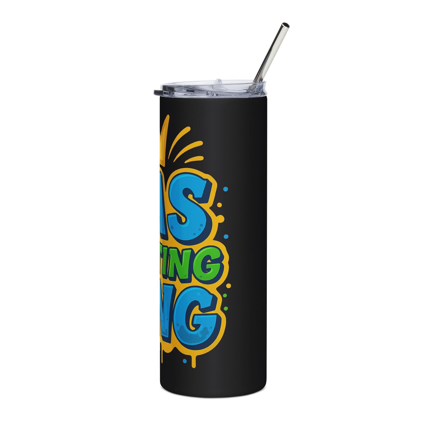 20oz Stainless Tumbler — “Gaslighting King” Bold Graffiti Crown Design