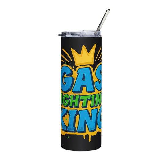 20oz Stainless Tumbler — “Gaslighting King” Bold Graffiti Crown Design