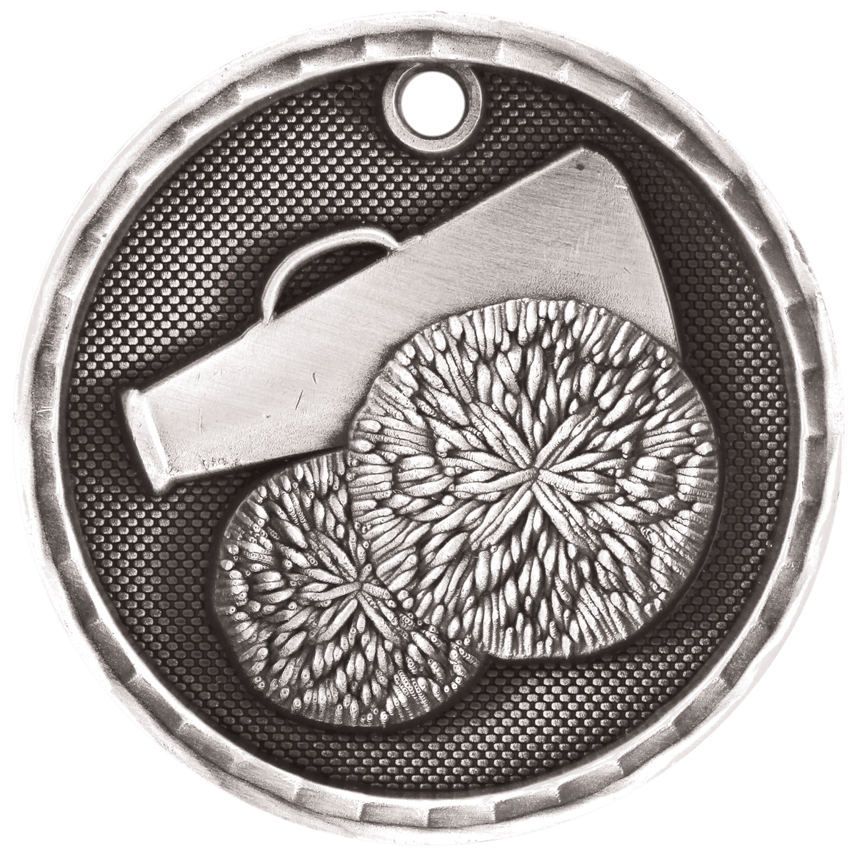 Antique Silver 2 inch Cheer 3-D Award Medal