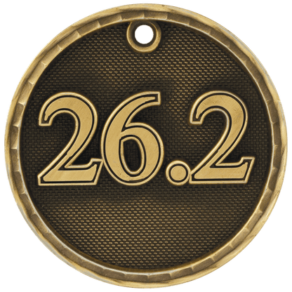 Antique Gold 2 inch 3-D Marathon medal