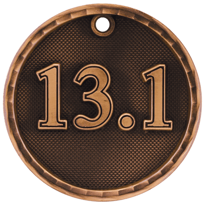 Antique Bronze 2 inch 3-D Half Marathon medal