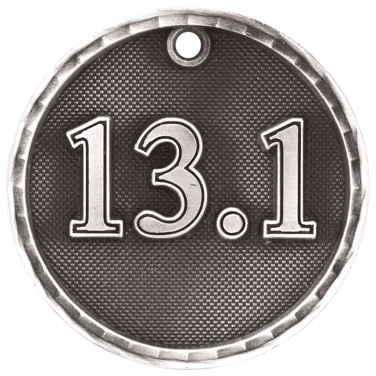 Antique Silver 2 inch 3-D Half Marathon medal