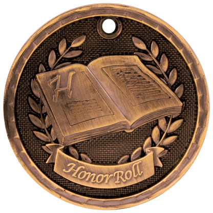 Antique Bronze 2 inch 3-D Honor Roll medal