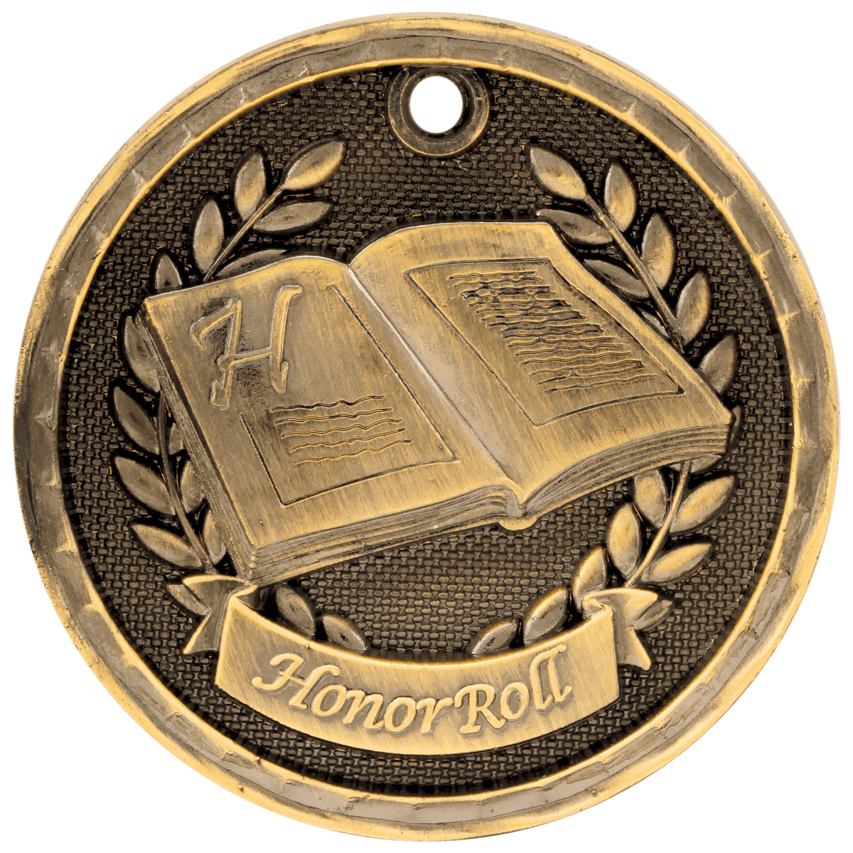 Antique Gold 2 inch 3-D Honor Roll medal