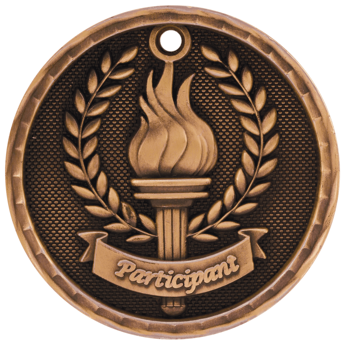 Antique Bronze 2 inch 3-D Participant medal