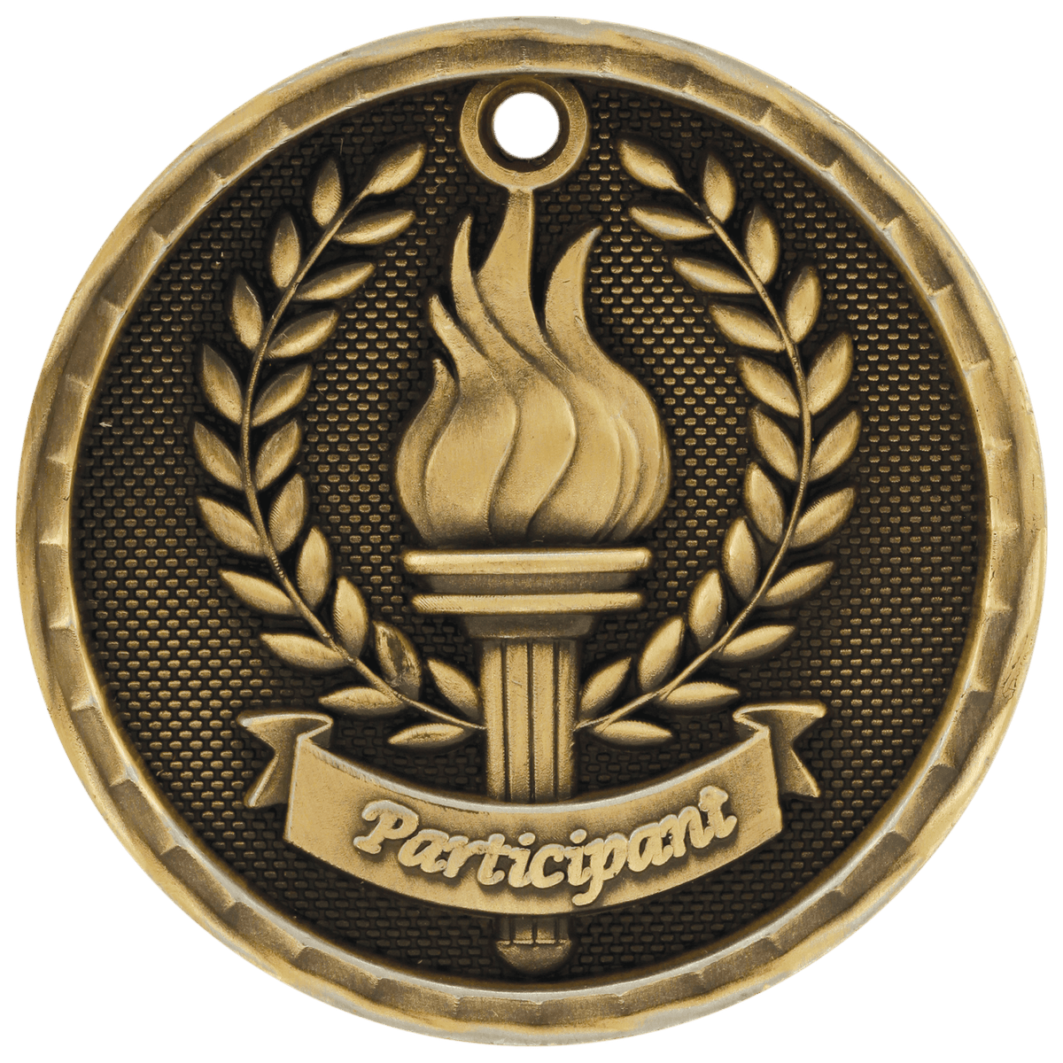 Antique Gold 2 inch 3-D Participant medal