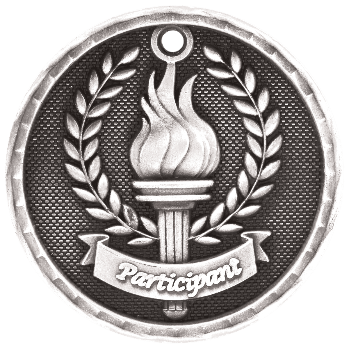 Antique Silver 2 inch 3-D Participant medal