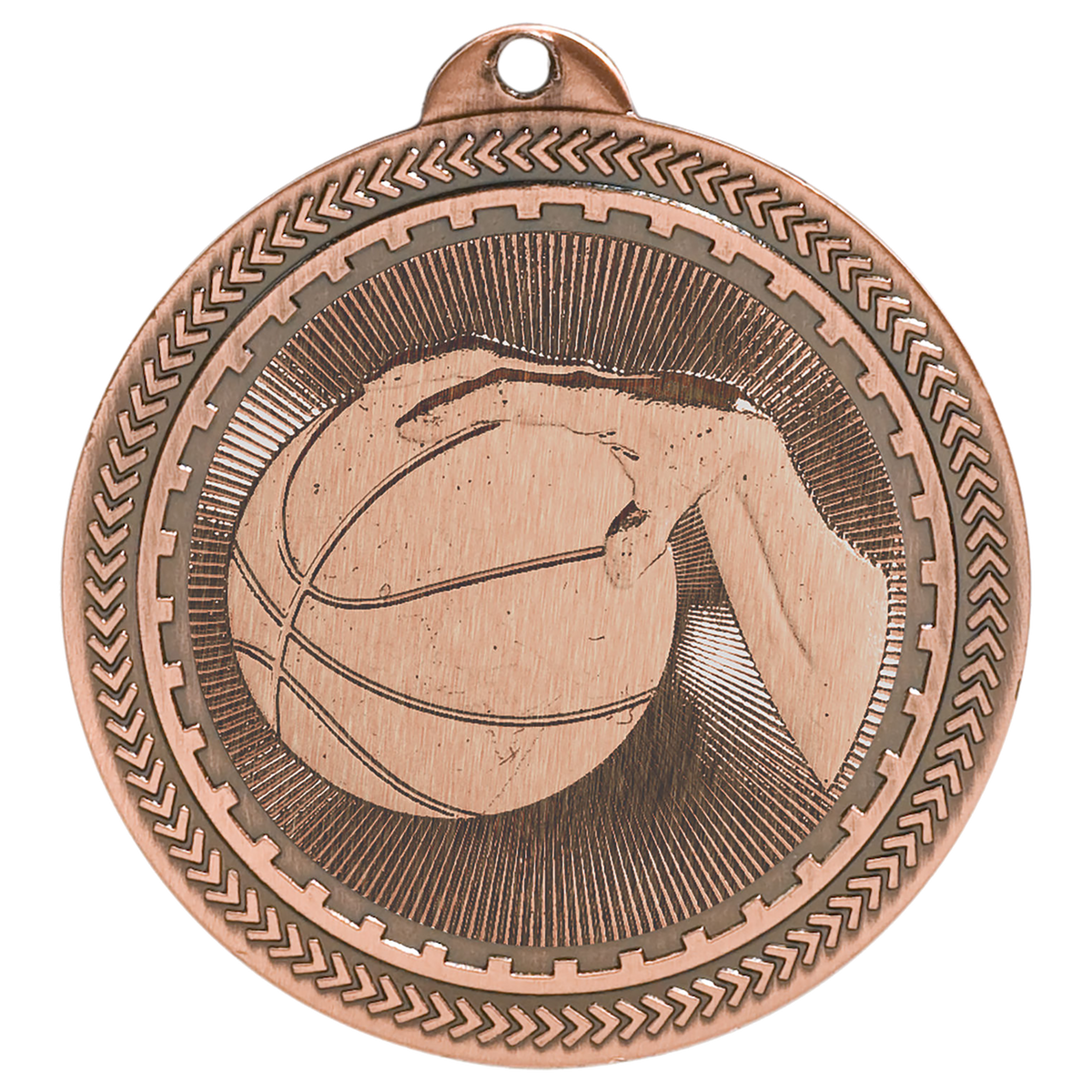 2 inch Antique Bronze Basketball BriteLazer Medal