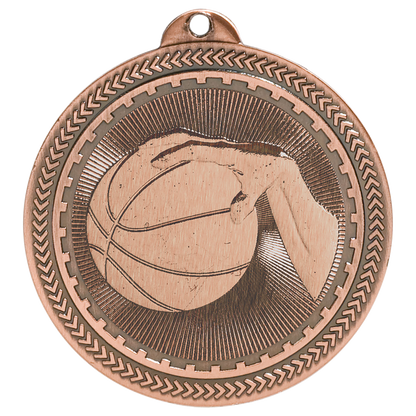 2 inch Antique Bronze Basketball BriteLazer Medal