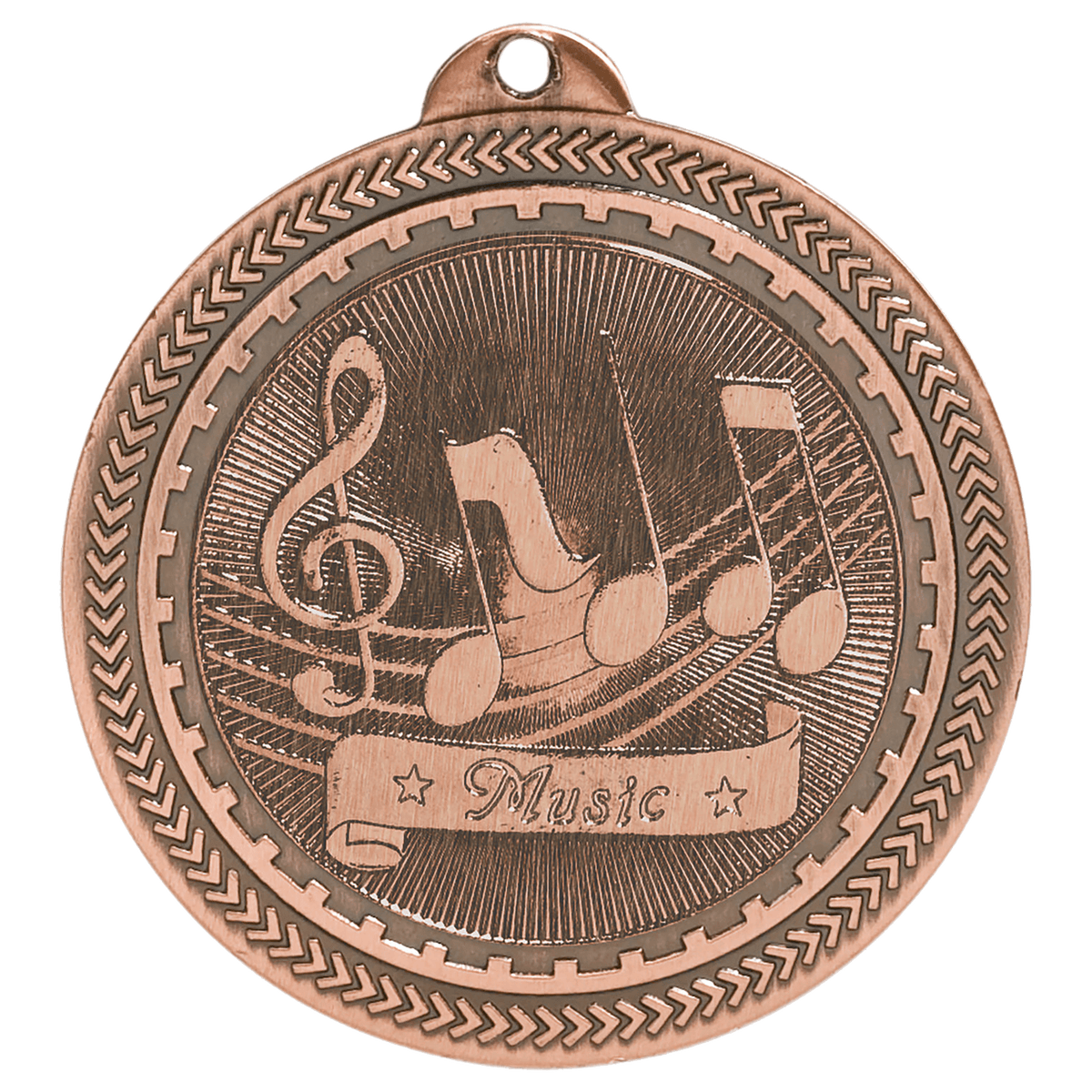 2 inch Antique Bronze Music BriteLazer Medal