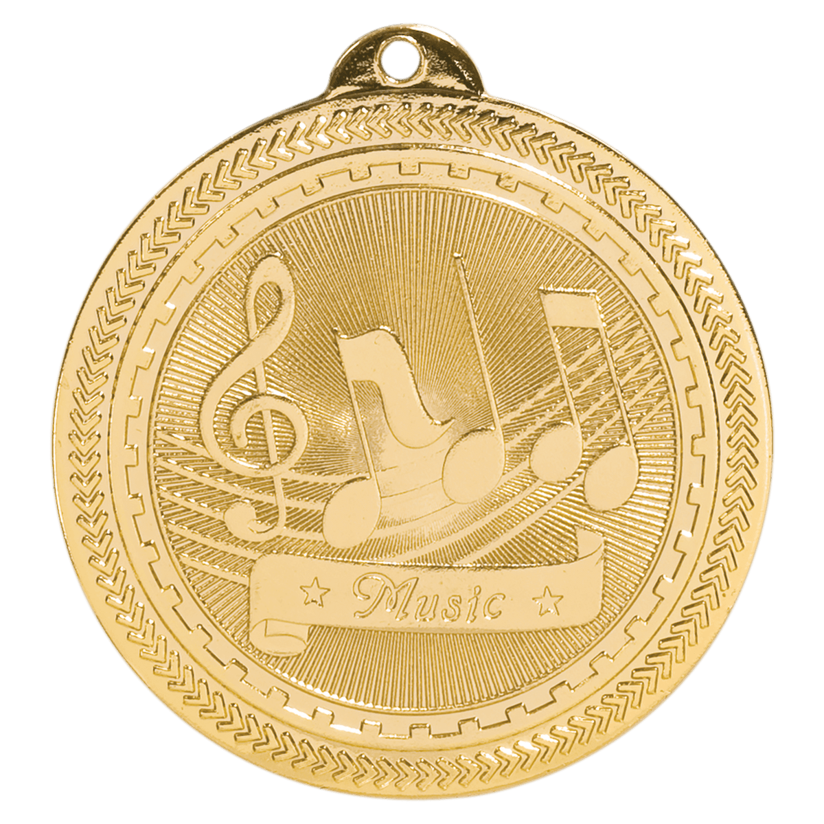 2 inch Bright Gold Music BriteLazer Medal