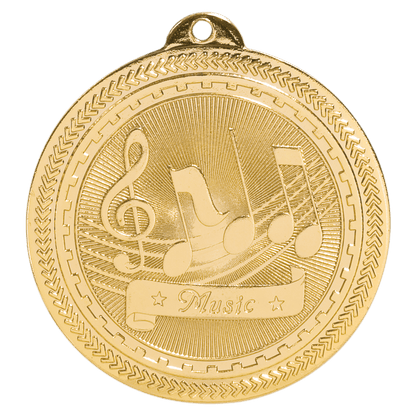 2 inch Bright Gold Music BriteLazer Medal