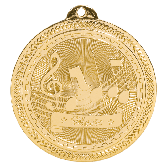 2 inch Bright Gold Music BriteLazer Medal