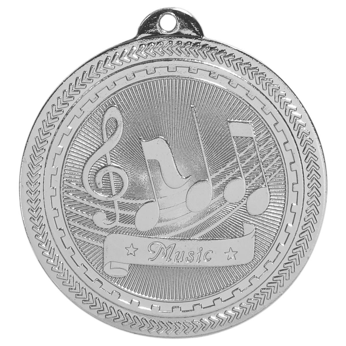 2 inch Bright Silver Music BriteLazer Medal