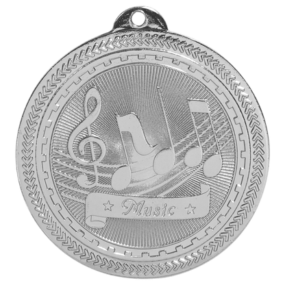 2 inch Bright Silver Music BriteLazer Medal