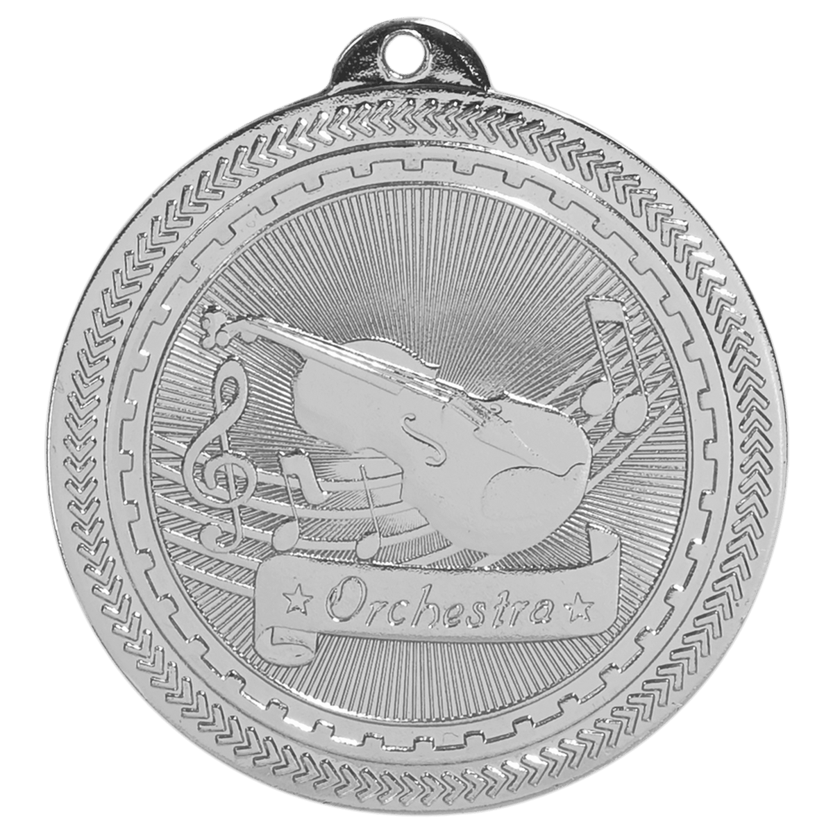 2 inch Bright Silver Orchestra BriteLazer Medal