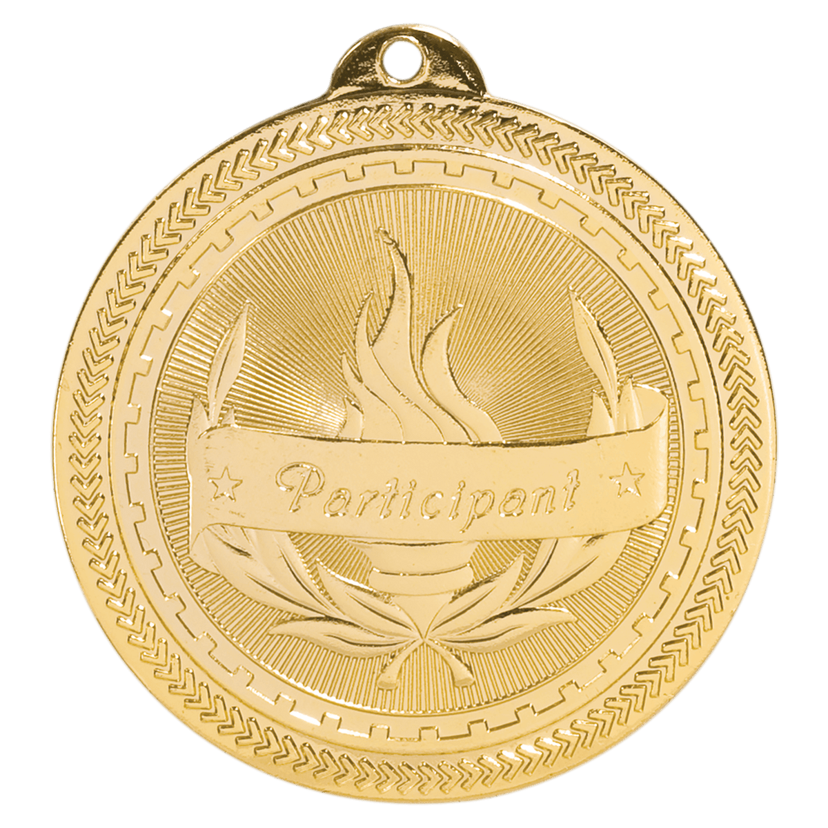 2 inch Bright Gold Participant BriteLazer Medal