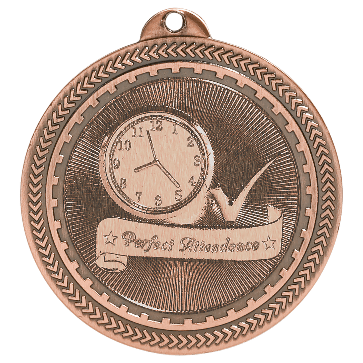 2 inch Antique Bronze Perfect Attendance BriteLazer Medal