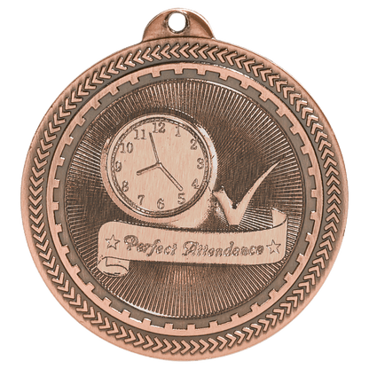 2 inch Antique Bronze Perfect Attendance BriteLazer Medal