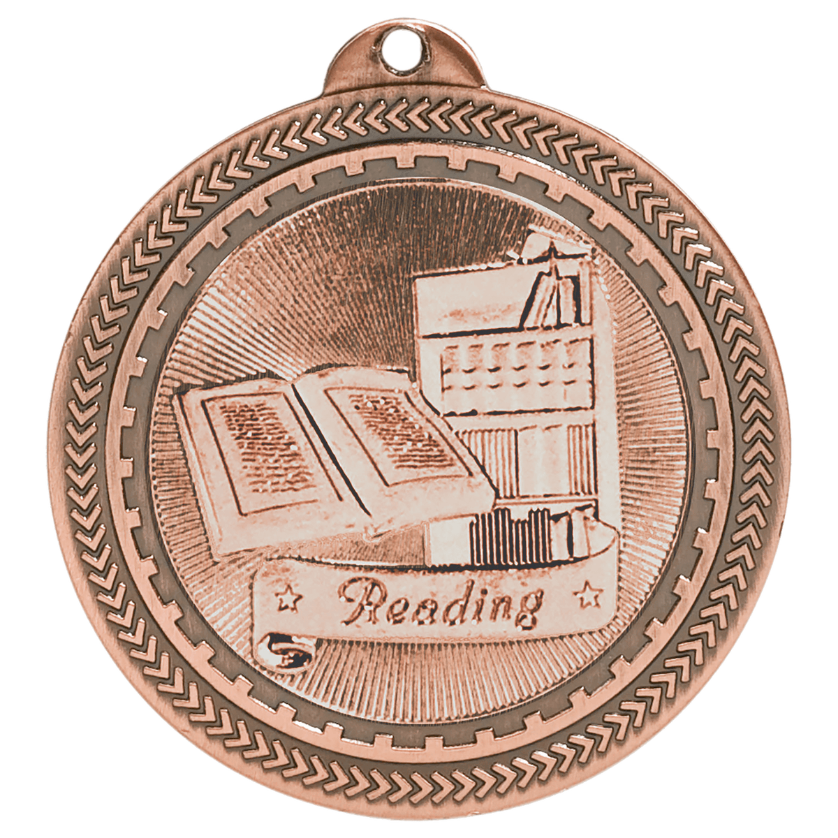 2 inch Antique Bronze Reading BriteLazer Medal