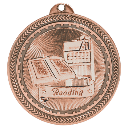 2 inch Antique Bronze Reading BriteLazer Medal