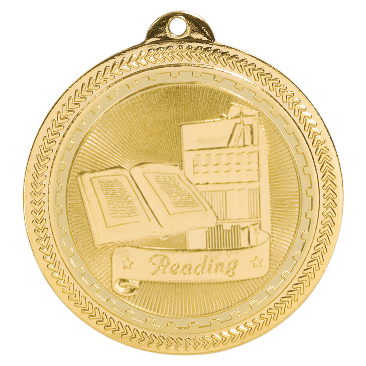 2 inch Bright Gold Reading BriteLazer Medal