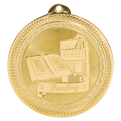 2 inch Bright Gold Reading BriteLazer Medal