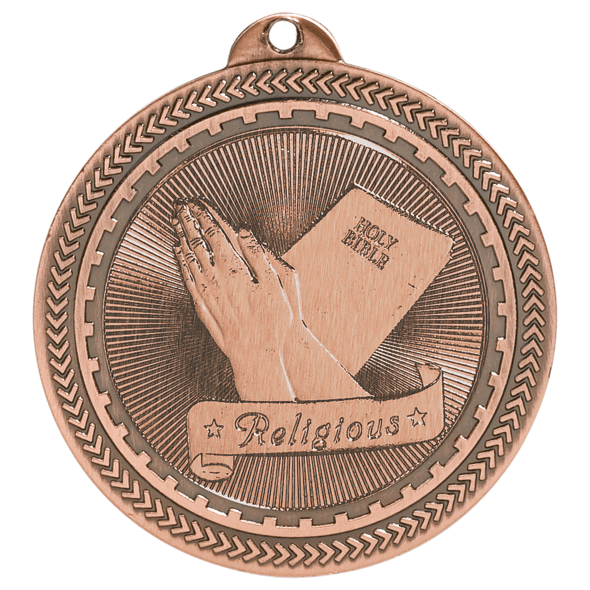 2 inch Antique Bronze Religious BriteLazer medal