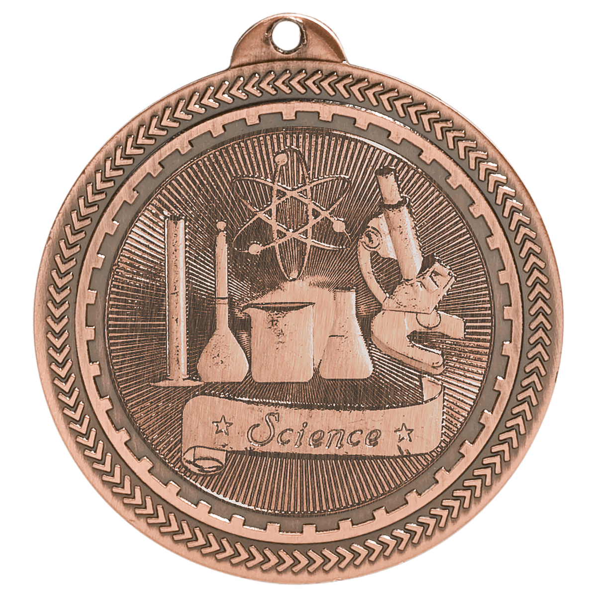 2 inch Antique Bronze Science BriteLazer medal