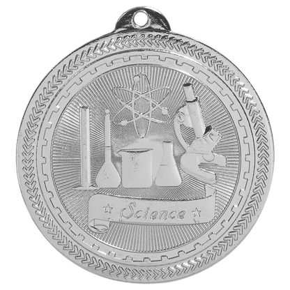 2 inch Bright Silver Science BriteLazer medal