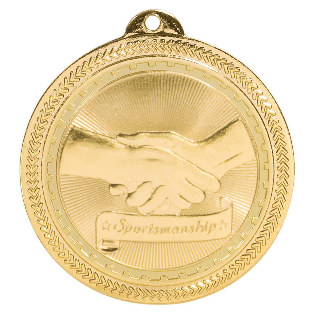 2 inch Bright Gold Sportsmanship BriteLazer medal
