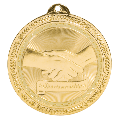 2 inch Bright Gold Sportsmanship BriteLazer medal