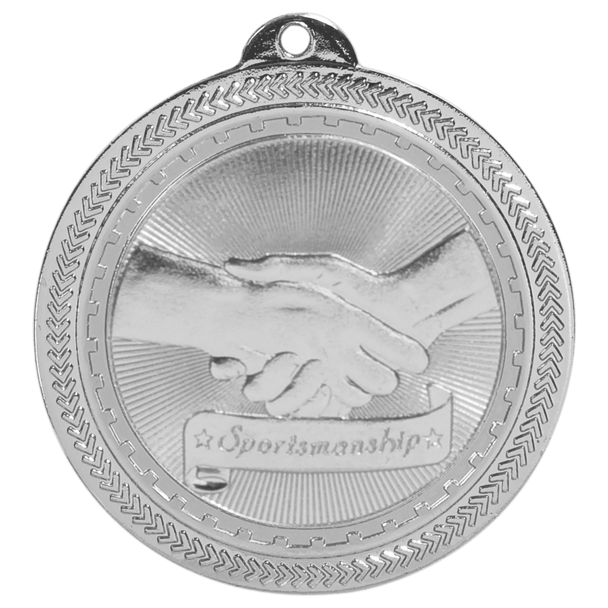 2 inch Bright Silver Sportsmanship BriteLazer medal