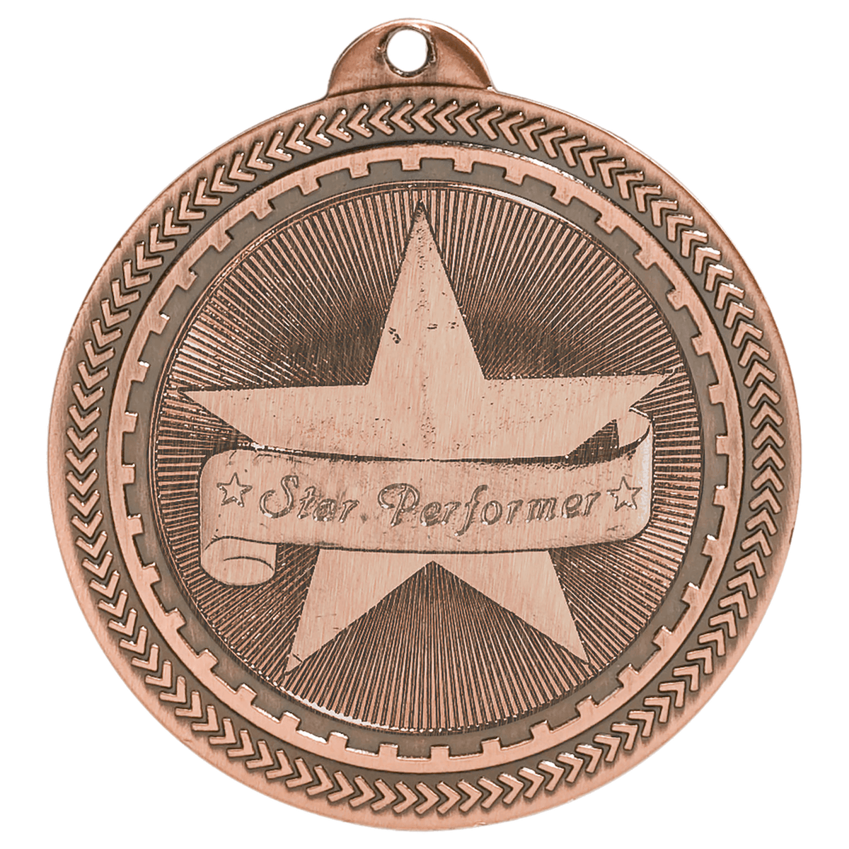 2 inch Antique Bronze Star Performer BriteLazer medal