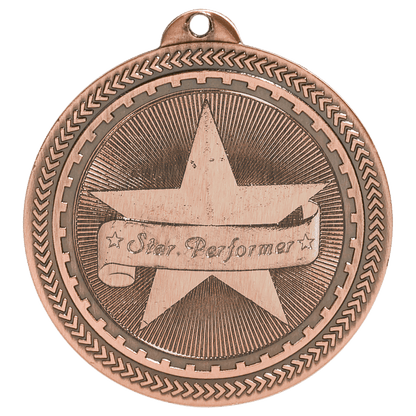 2 inch Antique Bronze Star Performer BriteLazer medal
