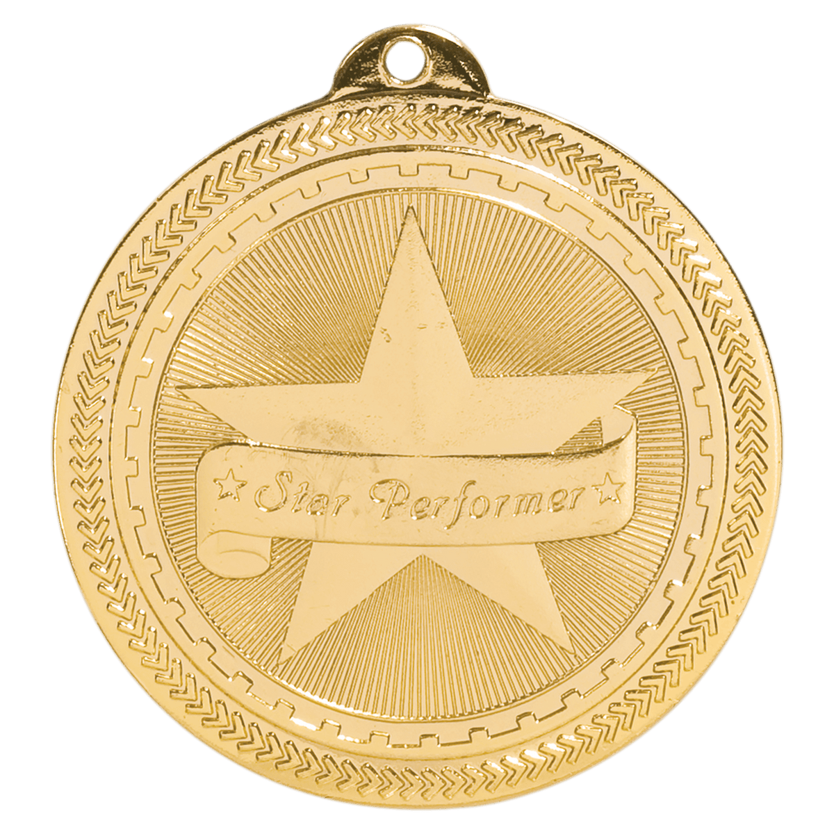 2 inch Bright Gold Star Performer BriteLazer medal