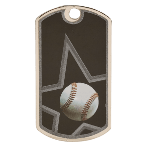 Baseball dog tag award front