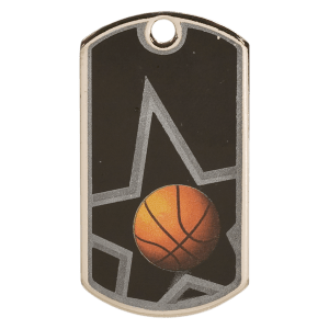Basketball dog tag award front