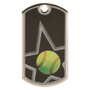 Softball dog tag award front