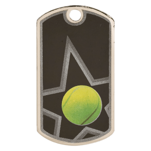 Tennis dog tag award front