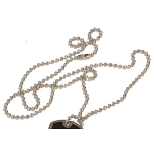 Included 30-inch silver metal neck chain