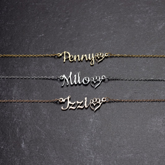 Stainless Steel Custom Dog Name Necklace