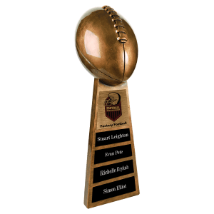 Personalized Fantasy Football Championship Trophy — Antique Gold or Silver - 15 inches / Antique Gold