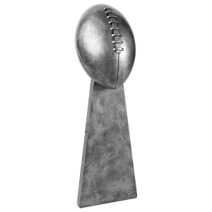 Personalized Fantasy Football Championship Trophy — Antique Gold or Silver - 15 inches / Antique Silver