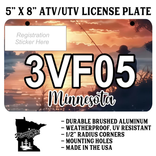 Fishing ATV/UTV License Plate – 5" x 8" Aluminum