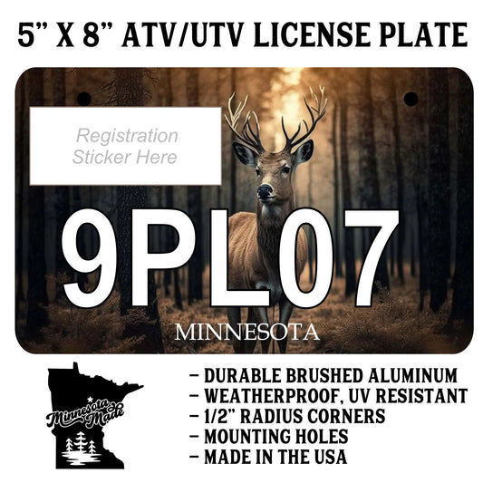 Forest Buck 3 ATV/UTV License Plate – 5" x 8" Aluminum