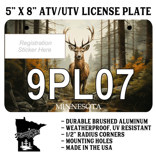 Forest Buck ATV UTV License Plate – 5" x 8" Aluminum
