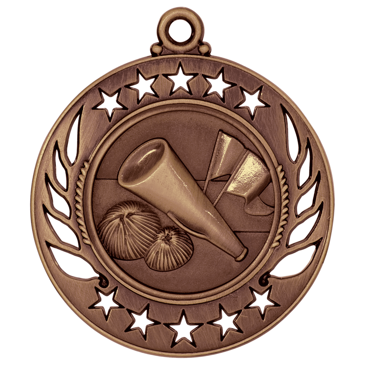 2 1/4 inch Antique Bronze Cheer Galaxy medal