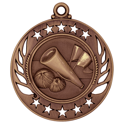 2 1/4 inch Antique Bronze Cheer Galaxy medal